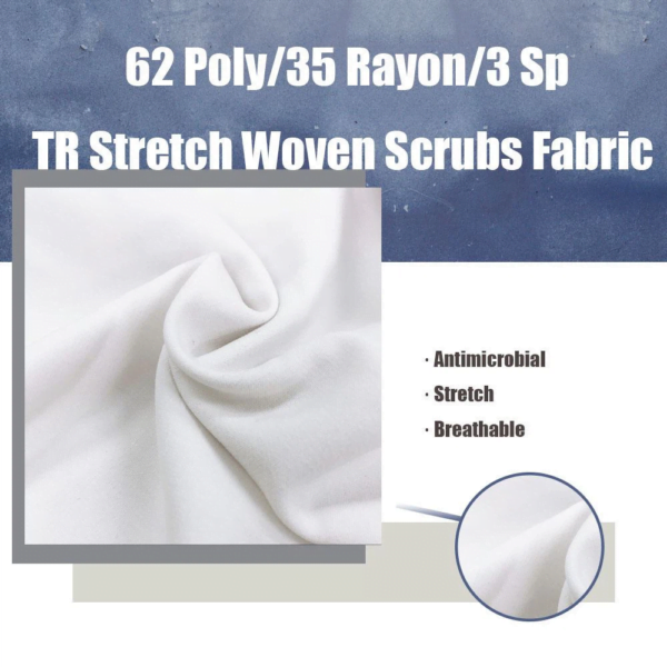 Anti-microbial TR Stretch Twill Medical Scrubs Uniform Fabric - Image 5